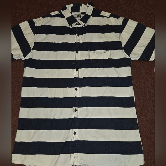 jack Dmd Other - Jack DMD Striped Shirt In Navy Blue And White Size XLT Vintage